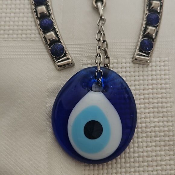 Hanging Horseshoe Medium Royal Blue/ Silver - Picture 13 of 16